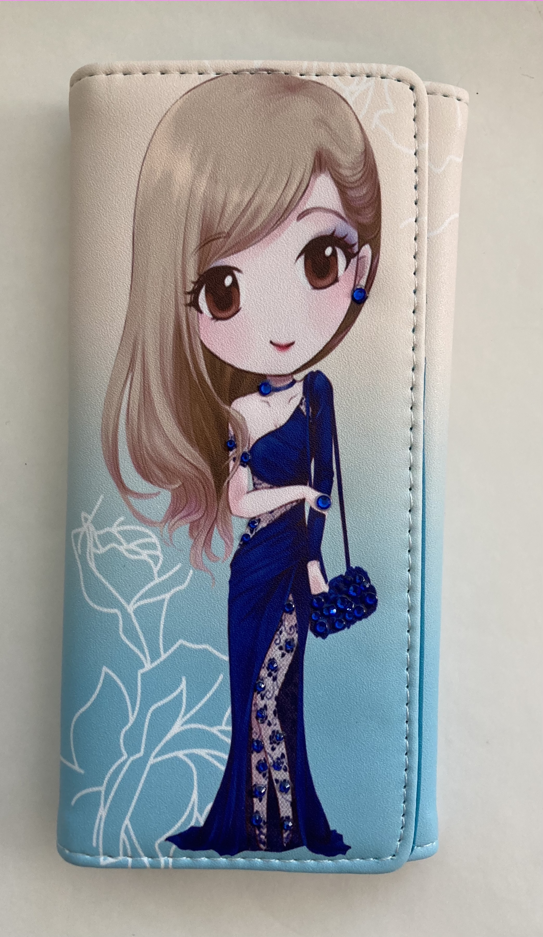 Peněženka - dívka ve modrých šatech
