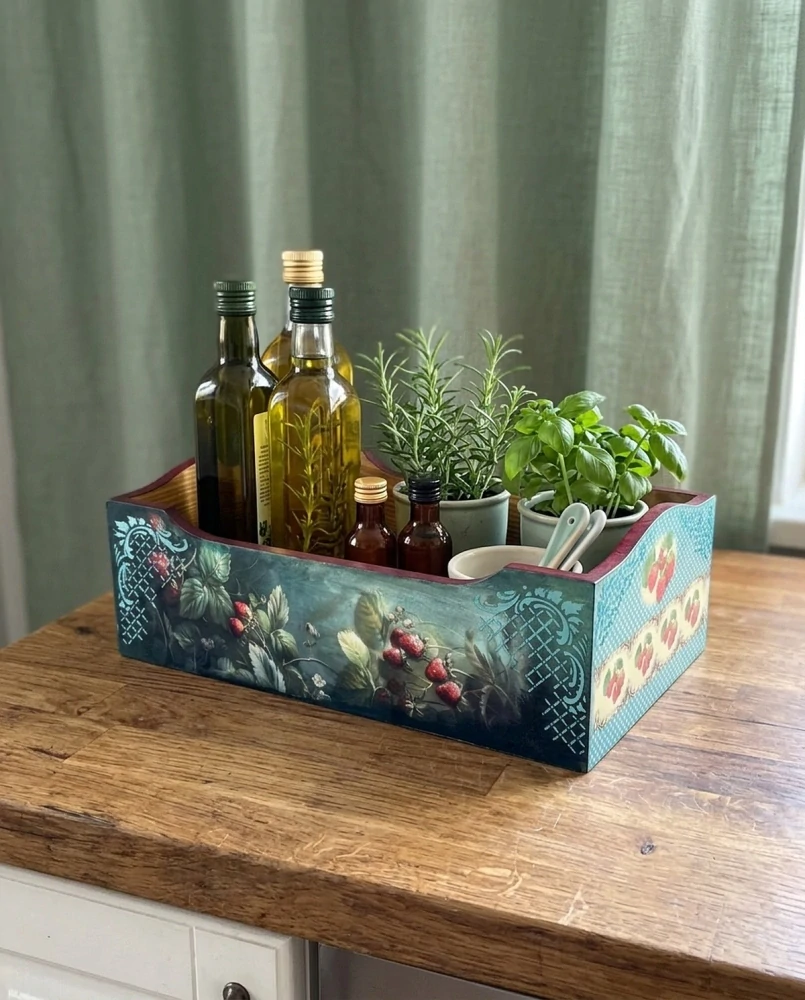 Luxusní dřevěný úložný box- Vůně lesního palouku