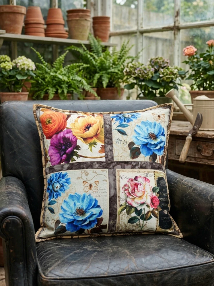 Botanická symfonie- Ručně šitý patchwork povlak