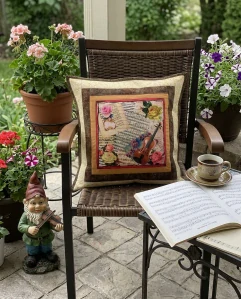 Ručně šitý patchwork povlak-Houslová sonáta
