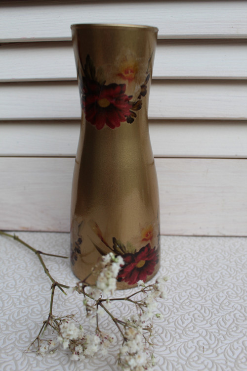 Váza skleněná zlatá 