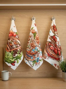 Kuchyňská utěrka „Gastronomický motiv"