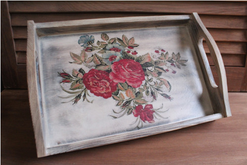 Podnos malý červené růže