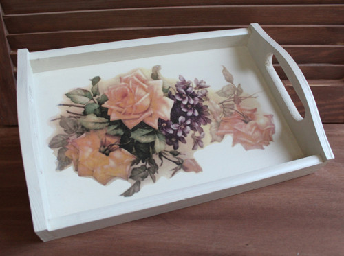 Podnos malý žluté růže