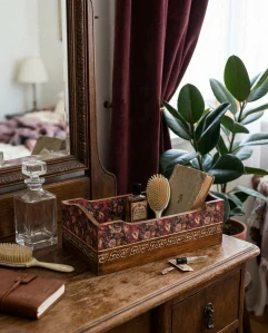 Luxusní dřevěný úložný box „Barokní romance“