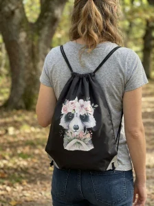 Batoh vak s aplikací-Mýval s věnečkem
