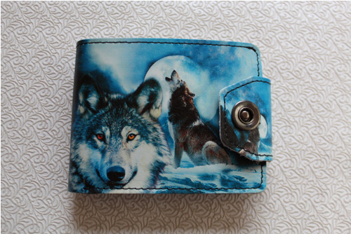 Kožená peněženka vlk