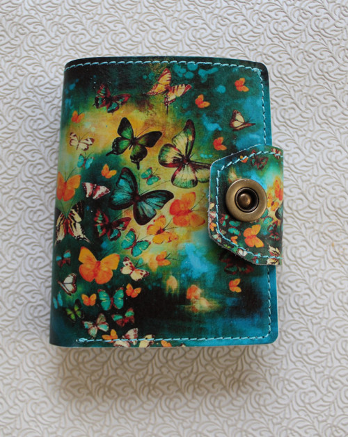 Kožená peněženka motýlci