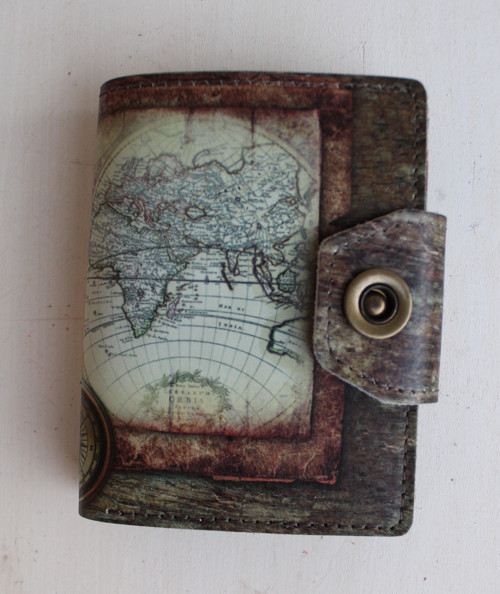 Kožená peněženka mapa