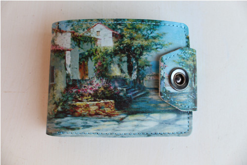 Kožená peněženka dům u moře