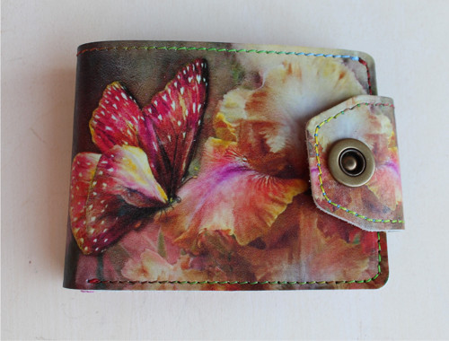 Kožená peněženka motýl