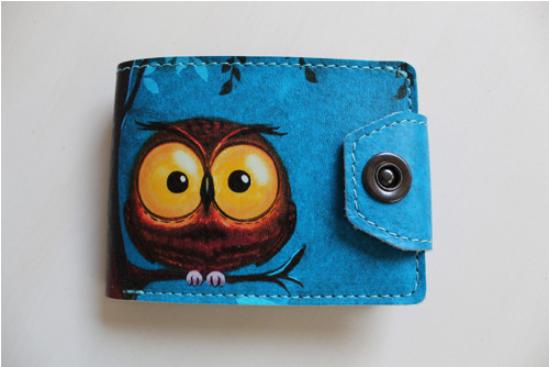 Kožená peněženka sova