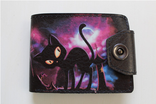 Kožená peněženka černý kocour