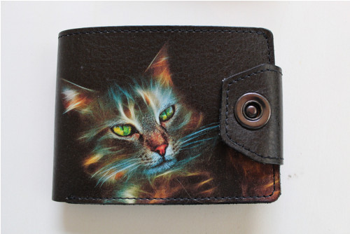 Kožená peněženka kocour