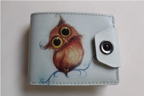 Kožená peněženka sovička