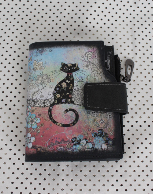 Peněženka kocour v květinách