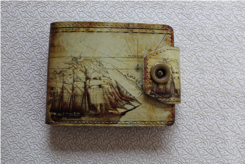 Kožená peněženka zámořské objevy