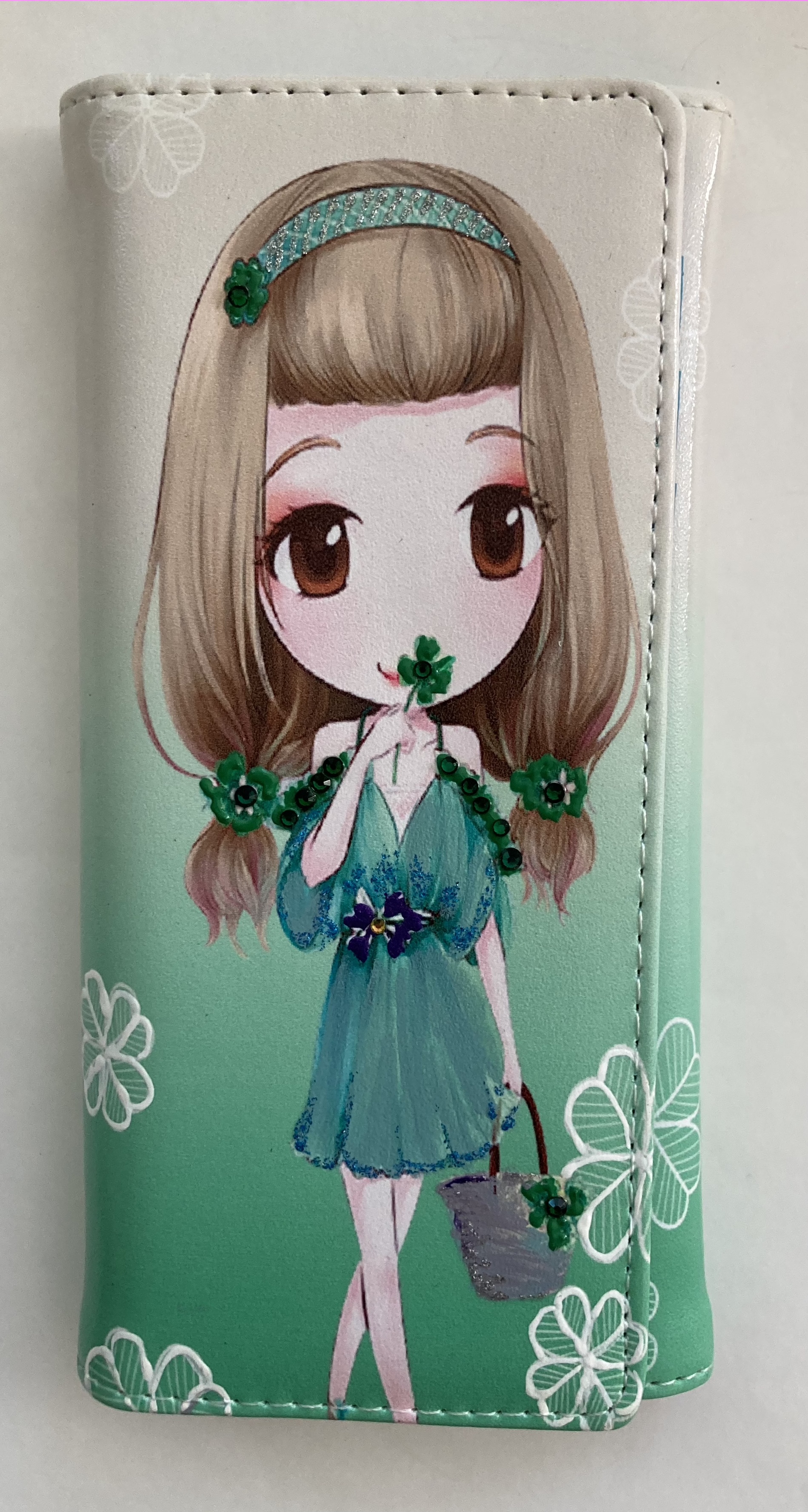 Peněženka - dívka ve zelených šatech