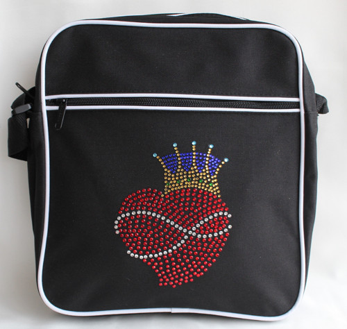 Taška černá větší vzor srdce