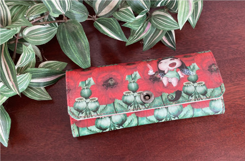 Peněženka holčička s máky