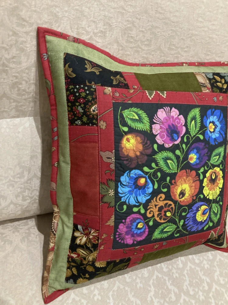 Ručně šitý patchwork povlak-Folklórní píseň