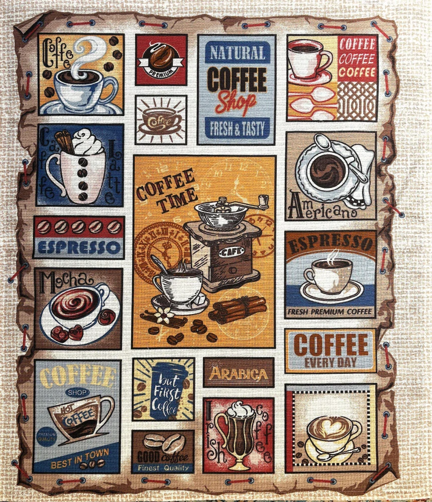 Kuchyňská utěrka „Coffee Collage“