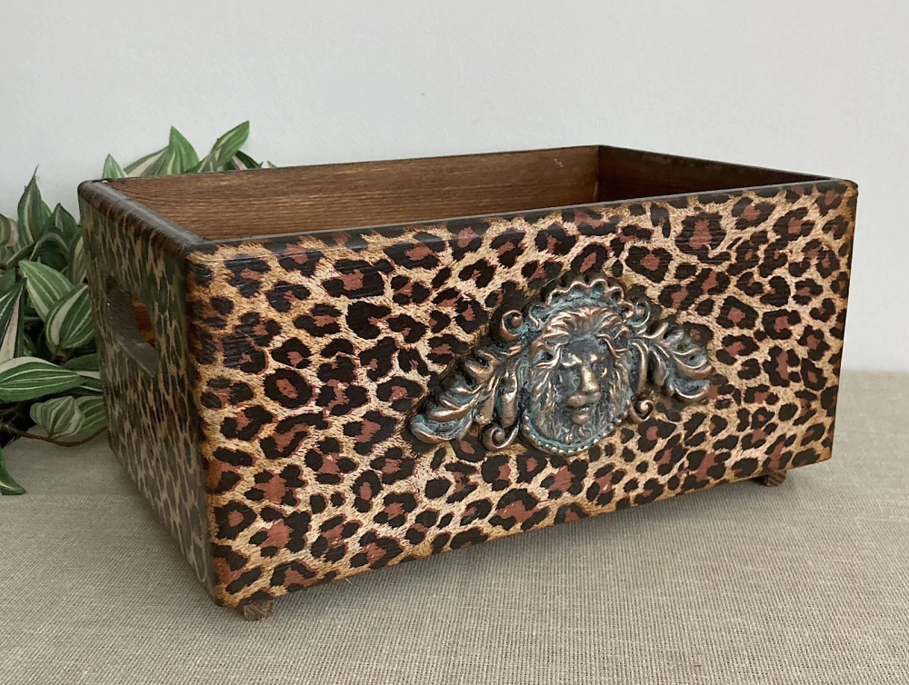 Dřevěný box Leopard & Lion 