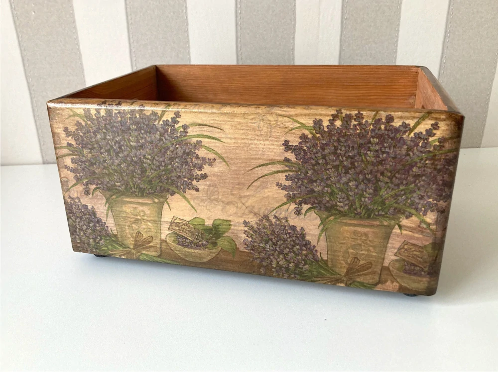 Dřevěný úložný box Lavender Meadow 