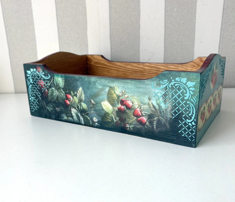 Luxusní dřevěný úložný box- Vůně lesního palouku