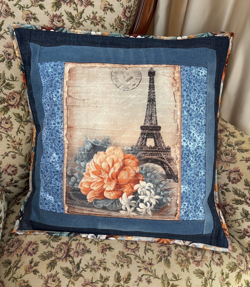 Povlak na polštář patchwork-Dopis z Paříže