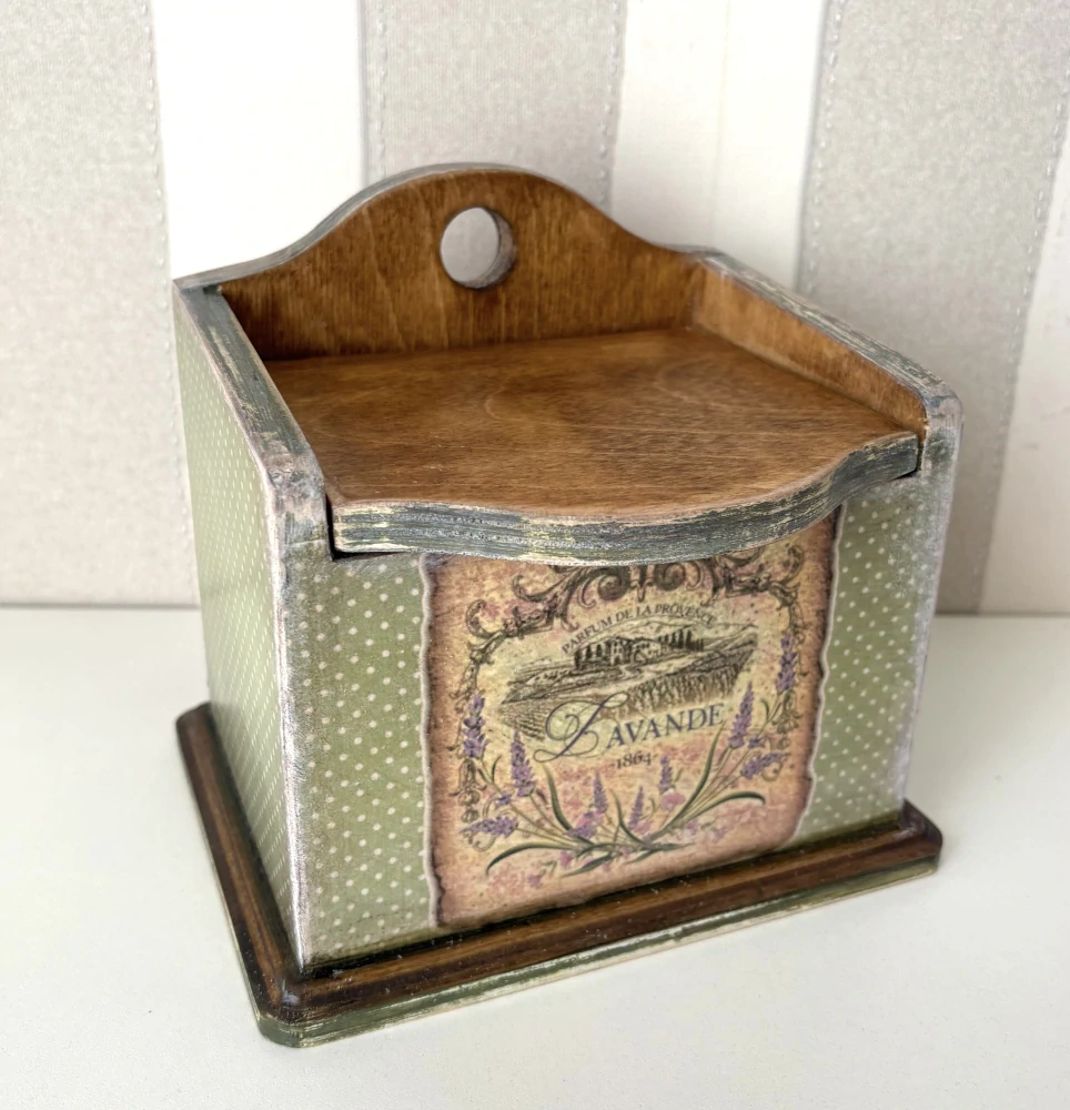 Dřevěná dóza na sůl – Vůně Provence