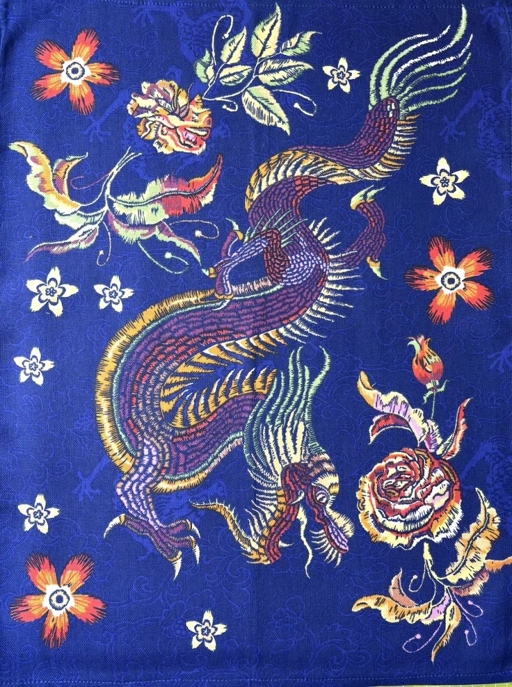 Ručně šitá vaflová utěrka - V záři Orientu
