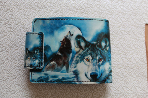 Kožená peněženka vlk