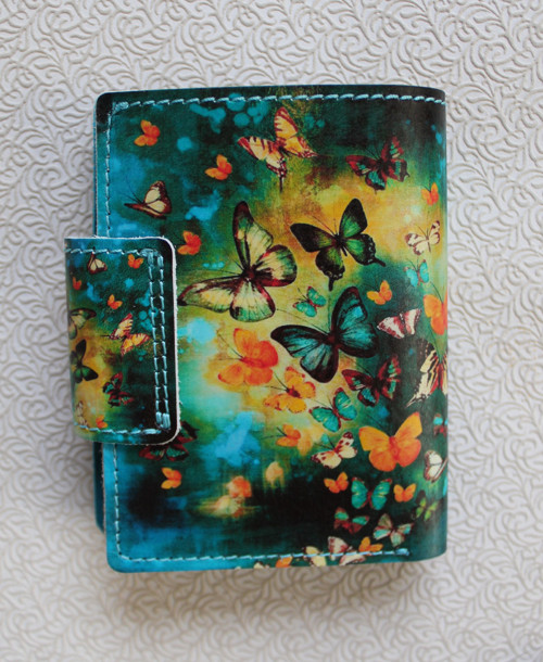 Kožená peněženka motýlci