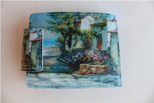 Kožená peněženka dům u moře