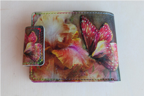 Kožená peněženka motýl