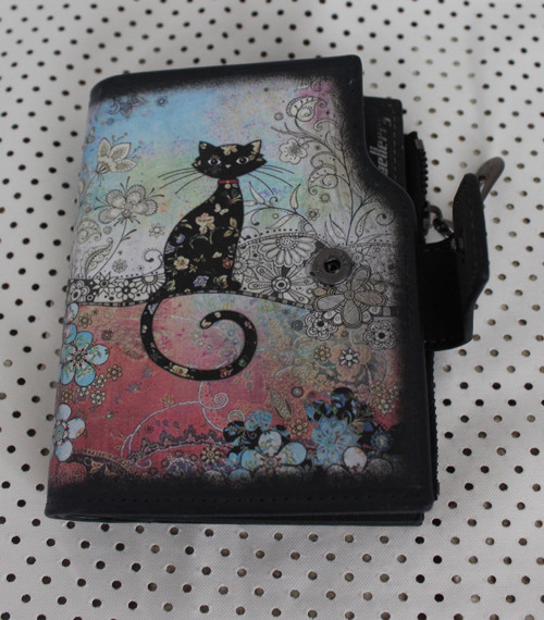 Peněženka kocour v květinách