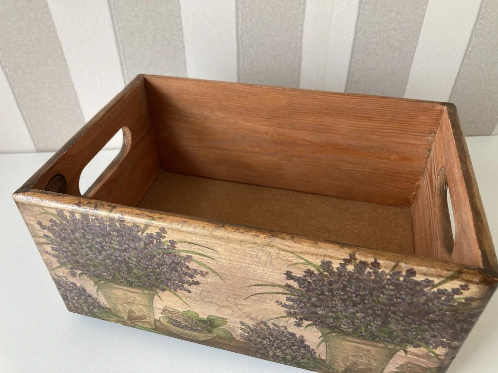 Dřevěný úložný box Lavender Meadow 