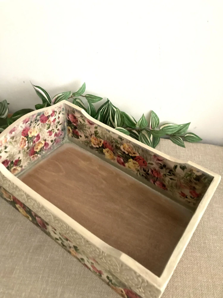 Luxusní dřevěný Úložný box- Šepot rozkvetlých růží