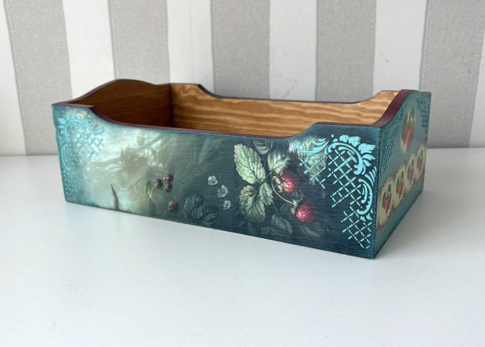 Luxusní dřevěný úložný box- Vůně lesního palouku