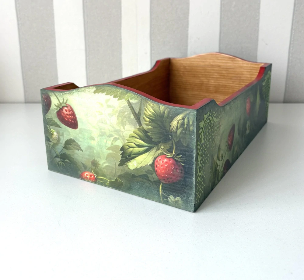 Luxusní dřevěný úložný box- Jahodová mýtina
