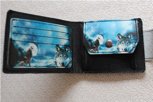 Kožená peněženka vlk