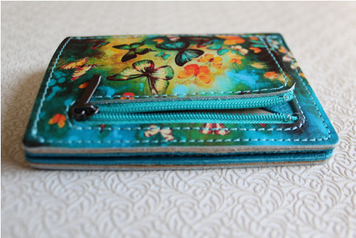 Kožená peněženka motýlci