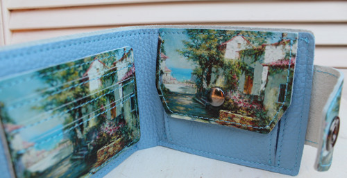 Kožená peněženka dům u moře