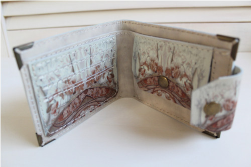 Kožená peněženka květiny