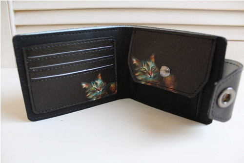 Kožená peněženka kocour