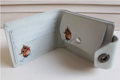 Kožená peněženka sovička