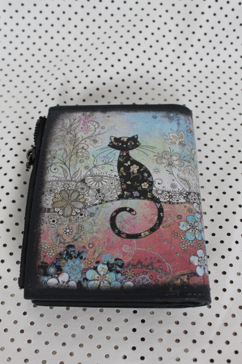 Peněženka kocour v květinách