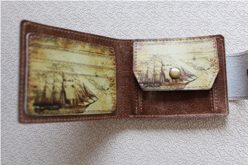 Kožená peněženka zámořské objevy