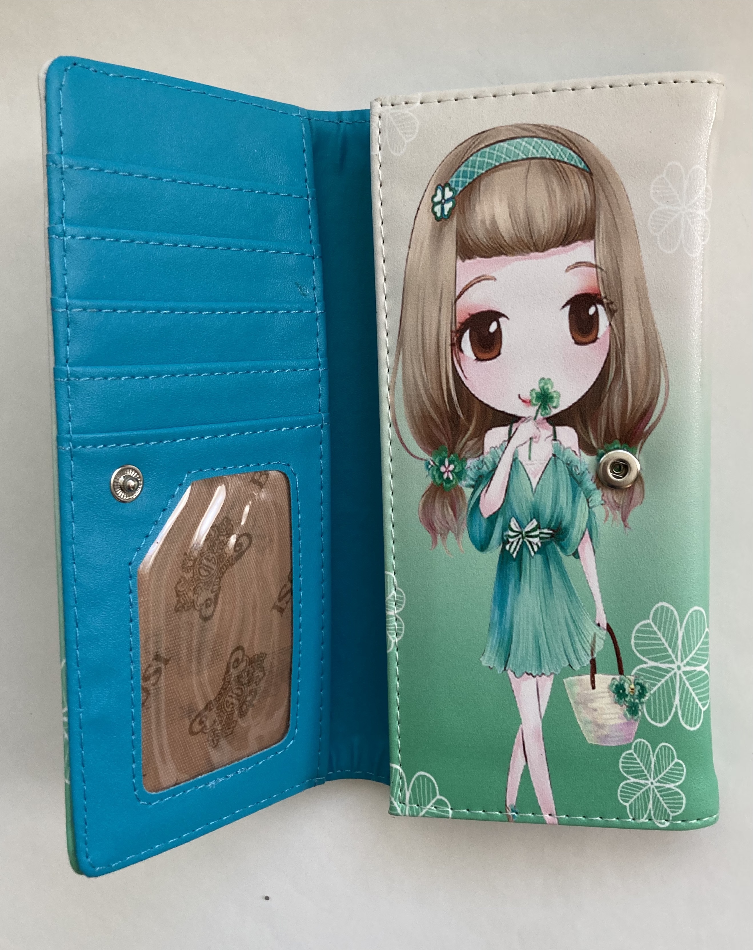Peněženka - dívka ve zelených šatech